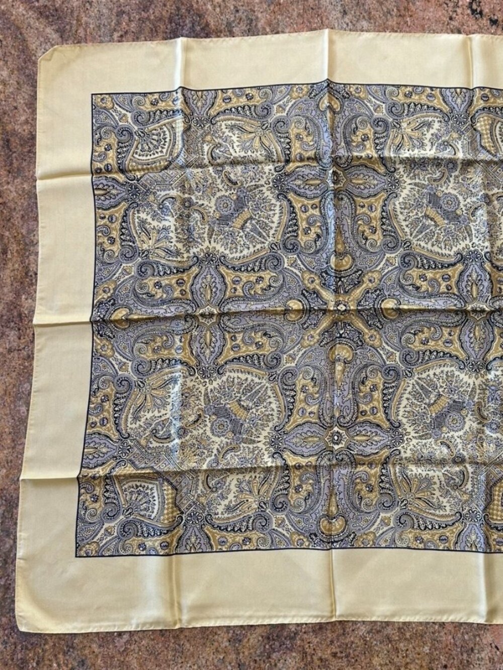Vintage Liberty of London Yellow Silk Scarf Made in England